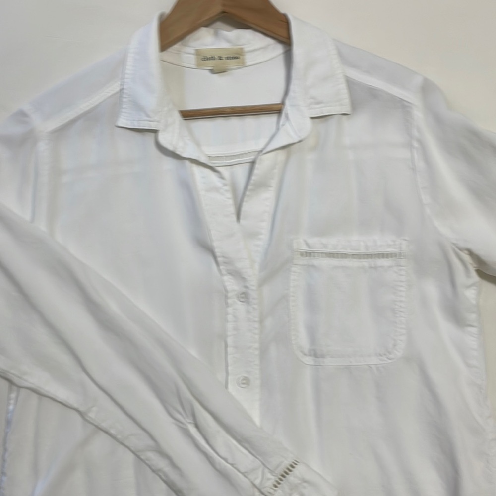 Cloth and Stone (Anthropologie) White Cotton Button-down - Medium